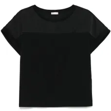 Футболка с атласной вставкой Футболка с атласной вставкой