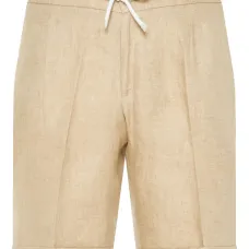 Льняные шорты со складками