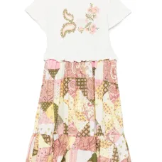 Платье с принтом в технике пэчворк