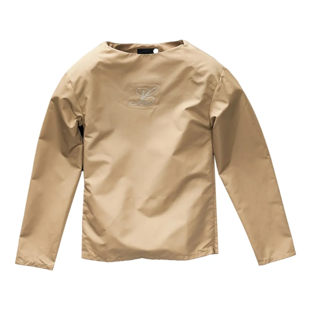 Блузка с логотипом и стразами