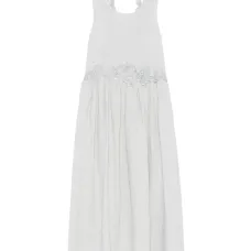 Платье миди с кружевом