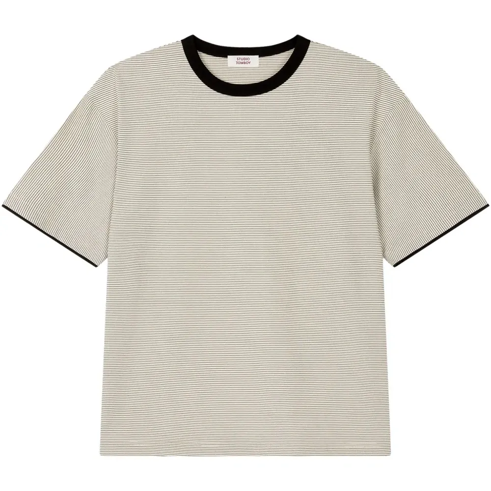Полосатая футболка с круглым вырезом