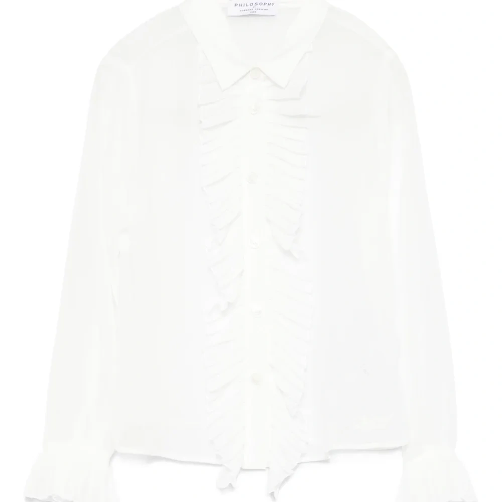 Креповая рубашка с плиссировкой