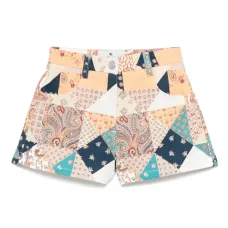 Шорты с принтом в технике пэчворк