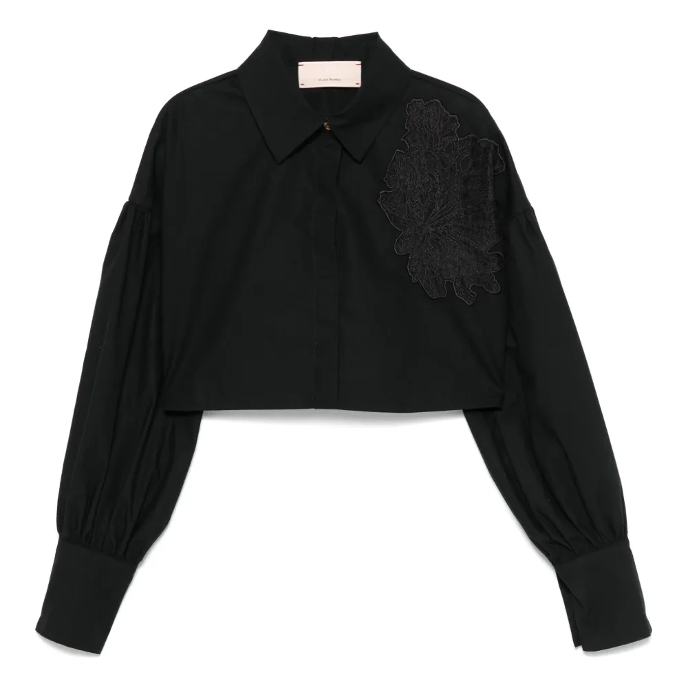 Рубашка с кружевной аппликацией