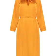 Атласное платье миди