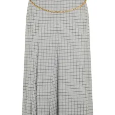 Плиссированная миди-юбка в клетку