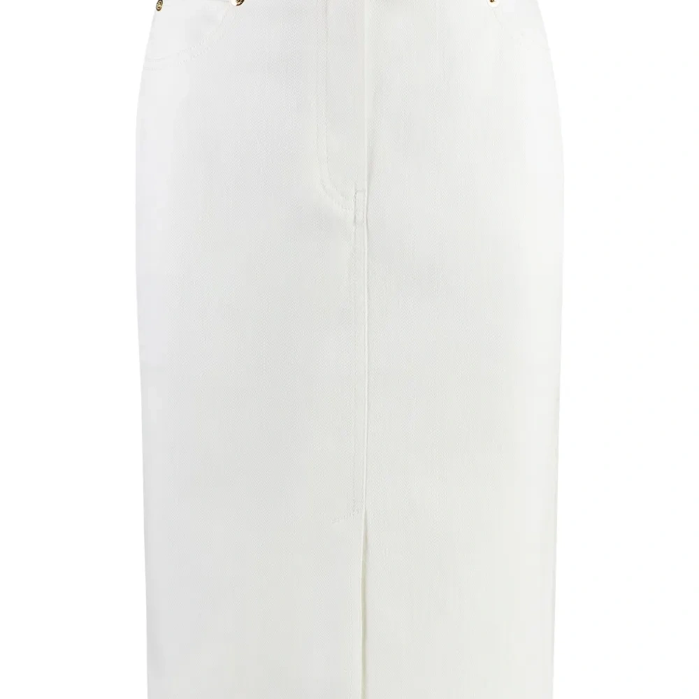 Джинсовая юбка миди строгого кроя