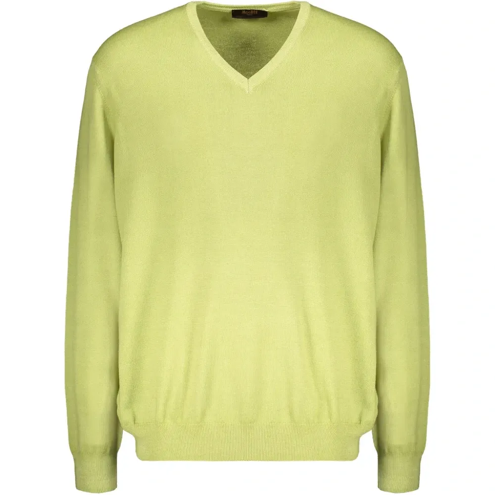 Топ с V-образным вырезом и рубчатой вязкой