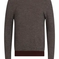 Вязаный свитер с узором и круглым вырезом