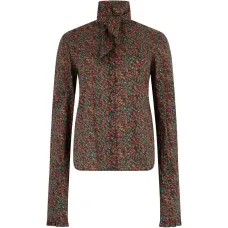 Блузка с цветочным принтом и рюшами