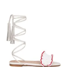 Босоножки с оборками на ремешках