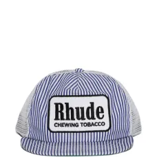 Полосатая бейсболка с нашивкой-логотипом