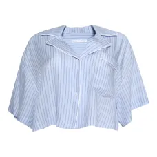 Полосатая рубашка с короткими рукавами Полосатая рубашка с короткими рукавами