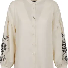 Блузка с декорированными рукавами