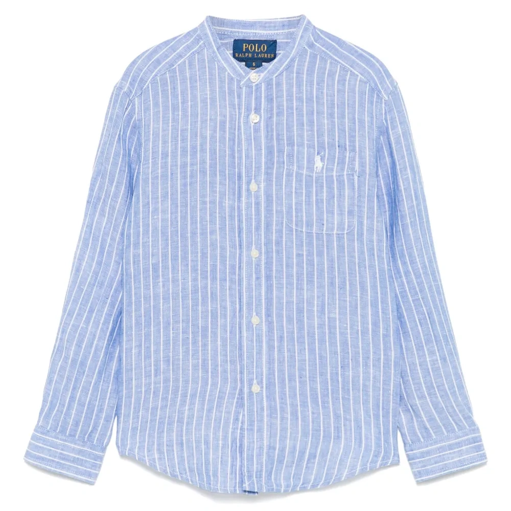 Льняная рубашка в полоску