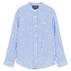 Льняная рубашка в полоску