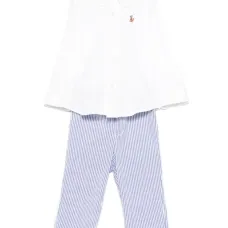 комплект из брюк и рубашки в полоску