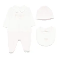 Комплект из пижамы и шапки с нагрудником