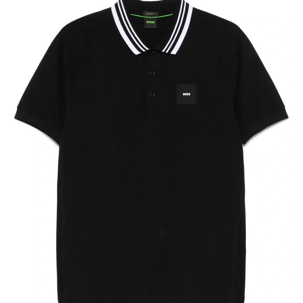 Рубашка поло с отделкой в полоску