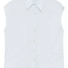 Льняная рубашка с рукавами кап