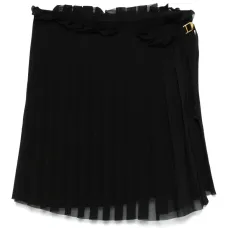 Твиловая юбка мини со складками