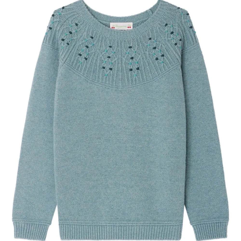 Декорированный джемпер фактурной вязки Декорированный джемпер фактурной вязки