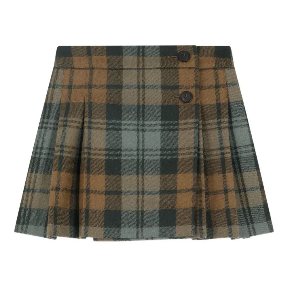 Клетчатая юбка со складками