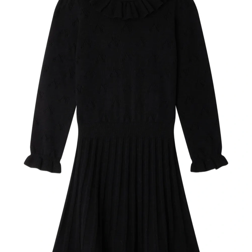 Плиссированное платье с оборками