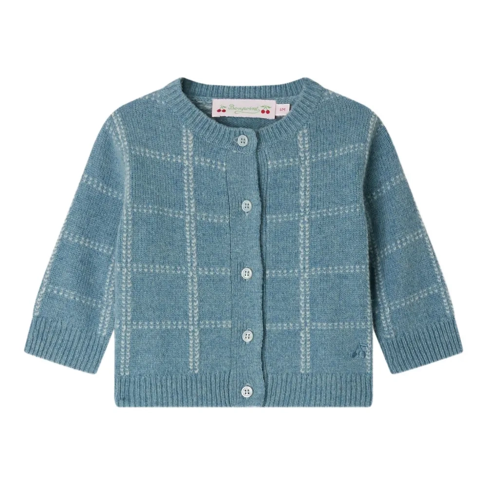 шерстяной кардиган в клетку