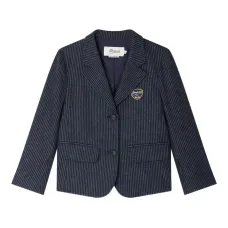 Пиджак в тонкую полоску с вышивкой