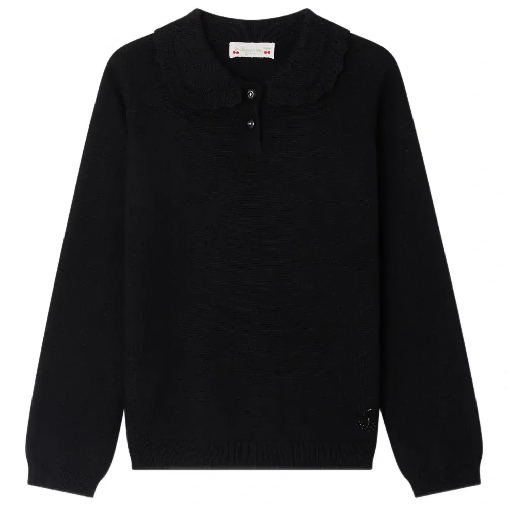 свитер с оборками на воротнике