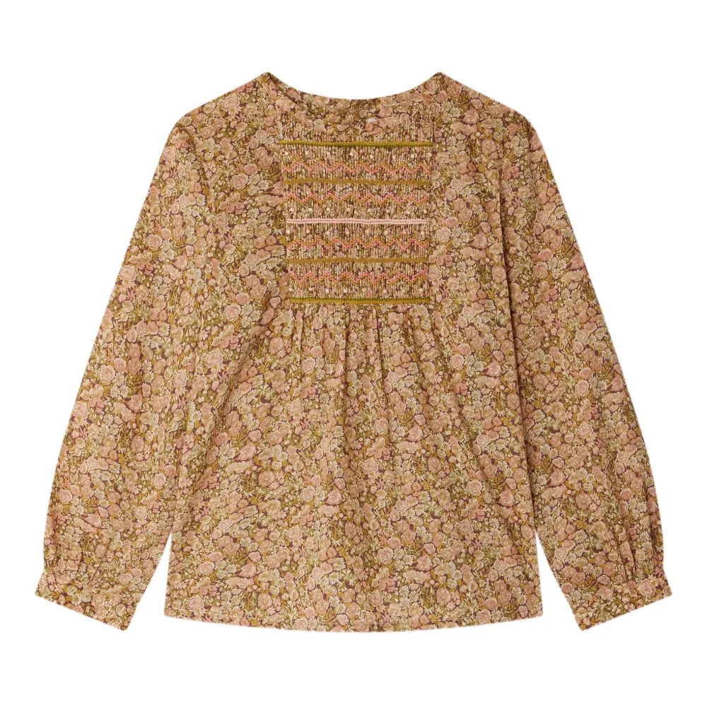 блузка с цветочным принтом и сборками