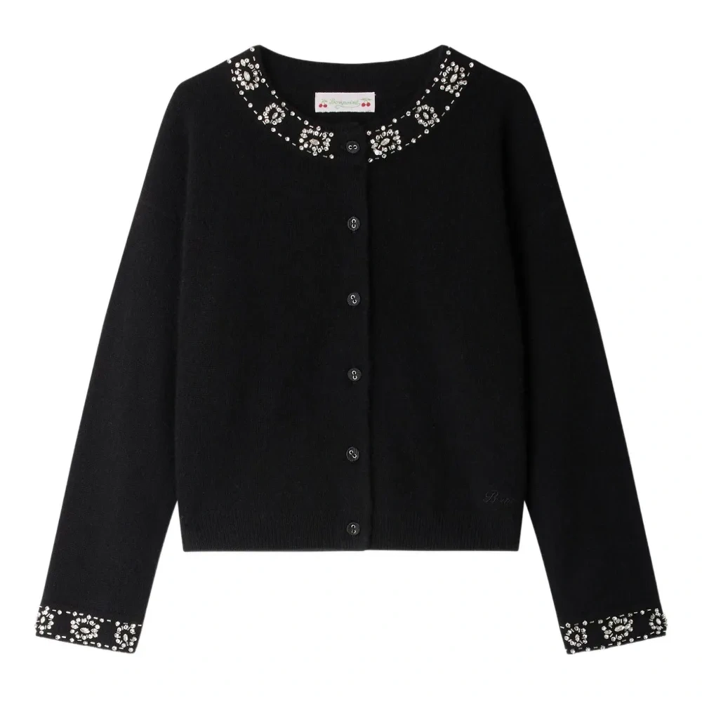 Кардиган с декорированным воротником