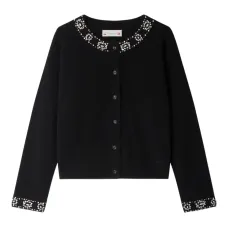 Кардиган с декорированным воротником