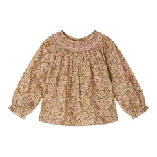 Рубашка со сборками и цветочным принтом