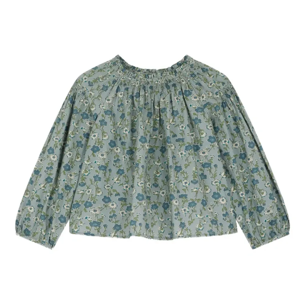 Блузка со сборками и цветочным принтом