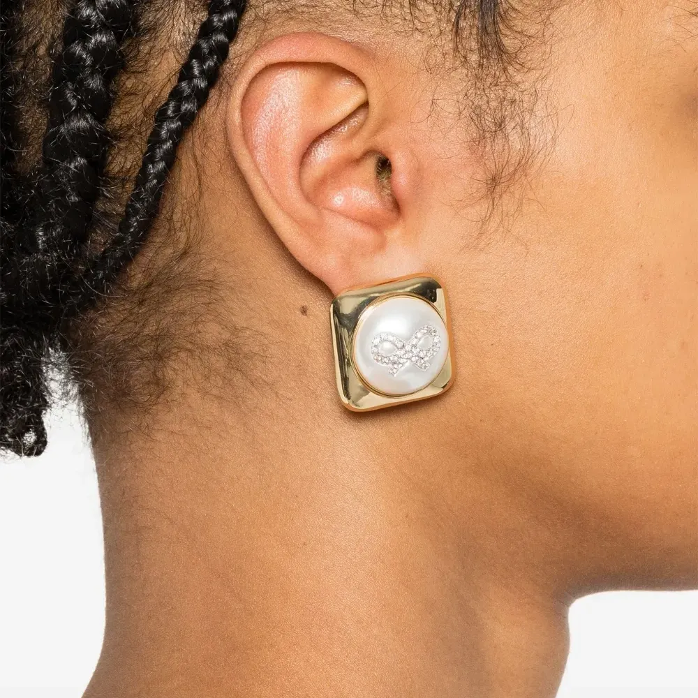 Серьги Bow Square