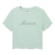 Укороченный топ с вышитым логотипом