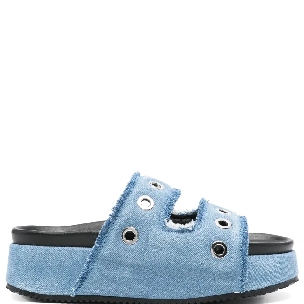 Шлепанцы из денима Шлепанцы из денима