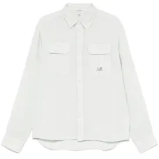 Льняная рубашка с длинными рукавами