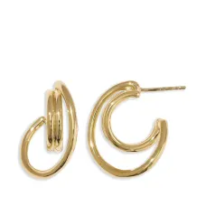 позолоченные серьги-кольца