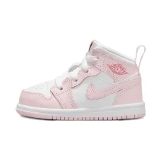 Кроссовки Jordan 1 Mid Pink Foa/Fire Red