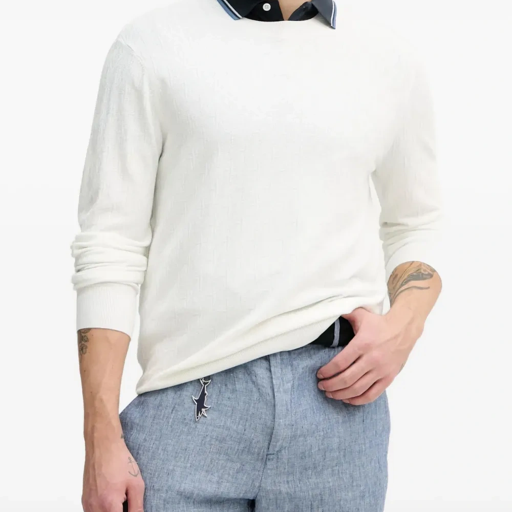 Фактурный свитер с круглым вырезом