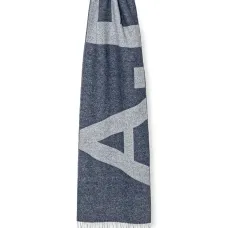 Шерстяной шарф с жаккардовым логотипом