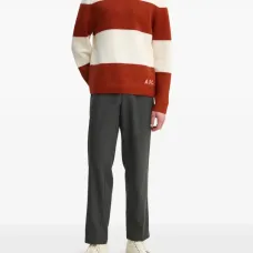 Полосатый свитер с круглым вырезом