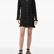 Платье мини с оборками