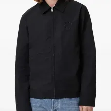 куртка на молнии с вышитым логотипом