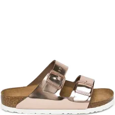 Сандалии с пряжками и эффектом металлик