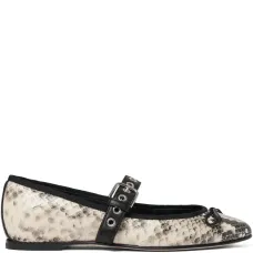 Балетки Astrid с тиснением под кожу змеи